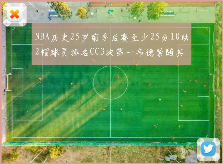 NBA历史25岁前季后赛至少25分10助2帽球员排名CC3次第一韦德紧随其后